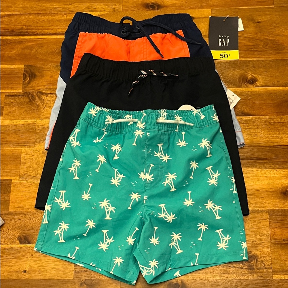 GAP Kids Swim Shorts Trio - Teal, Black, Orange
